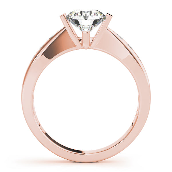 Vintage-Inspired Channel-Set Round Diamond Engagement Ring — 9K/18K Gold & Platinum