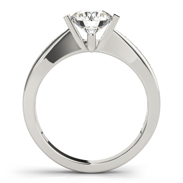 Vintage-Inspired Channel-Set Round Diamond Engagement Ring — 9K/18K Gold & Platinum