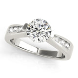 Vintage-Inspired Channel-Set Round Diamond Engagement Ring — 9K/18K Gold & Platinum