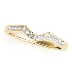 Curved Bands Half Eternity Ring in Gold & Platinum