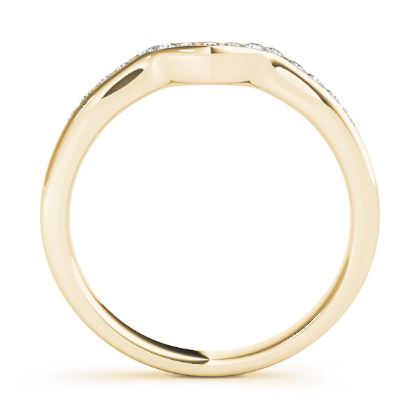 Curved Bands Half Eternity Ring in Gold & Platinum