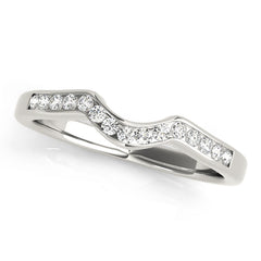 Curved Bands Half Eternity Ring in Gold & Platinum