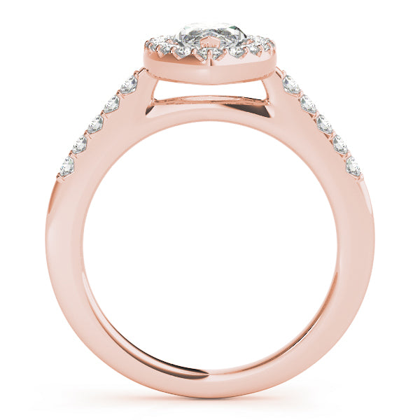 Luxe Halo Marquise Diamond Engagement Ring — 9K/18K Gold & Platinum