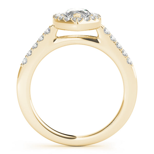 Luxe Halo Marquise Diamond Engagement Ring — 9K/18K Gold & Platinum