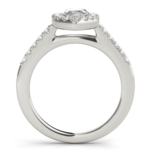 Luxe Halo Marquise Diamond Engagement Ring — 9K/18K Gold & Platinum