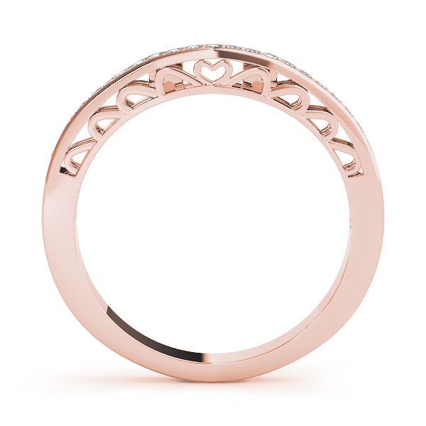 Curved Bands Half Eternity Ring in Gold & Platinum