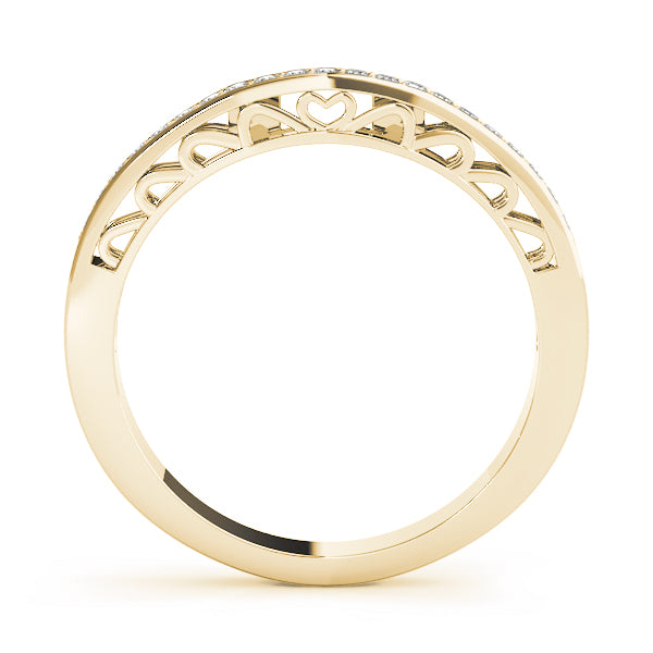 Curved Bands Half Eternity Ring in Gold & Platinum