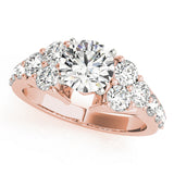 Iconic Cluster Sides Round Diamond Engagement Ring — 9K/18K Gold & Platinum