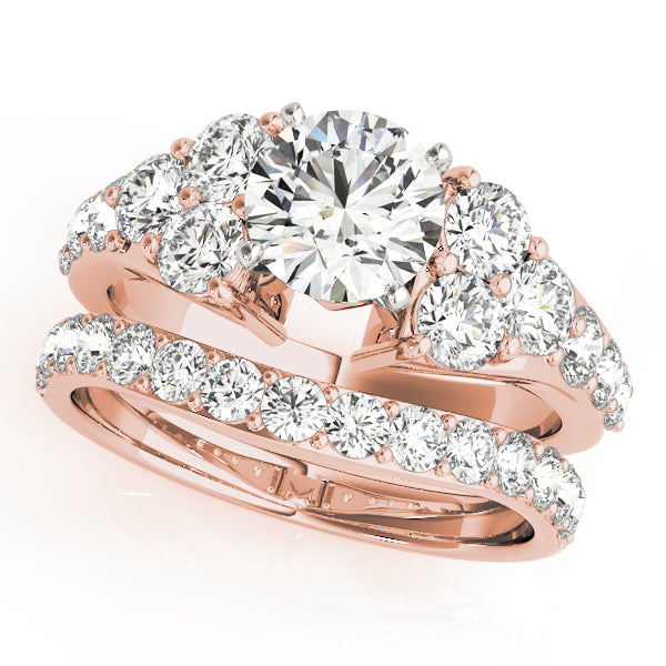 Iconic Cluster Sides Round Diamond Engagement Ring — 9K/18K Gold & Platinum