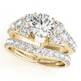 Iconic Cluster Sides Round Diamond Engagement Ring — 9K/18K Gold & Platinum