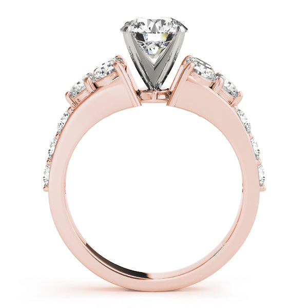 Iconic Cluster Sides Round Diamond Engagement Ring — 9K/18K Gold & Platinum