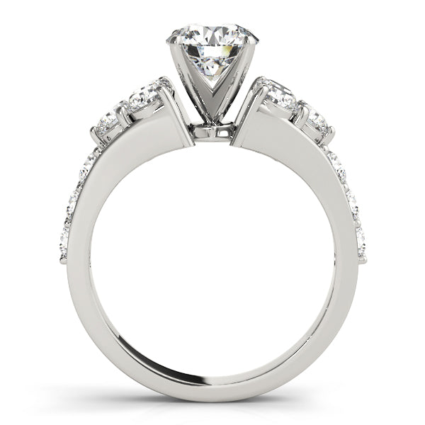 Iconic Cluster Sides Round Diamond Engagement Ring — 9K/18K Gold & Platinum