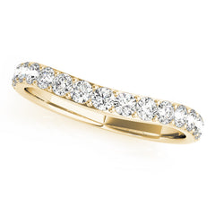Prong Set Curved Half Eternity Ring in Gold & Platinum