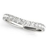 Prong Set Curved Half Eternity Ring in Gold & Platinum