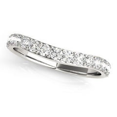 Prong Set Curved Half Eternity Ring in Gold & Platinum