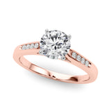 Artisan Channel-Set Round Diamond Engagement Ring — 9K/18K Gold & Platinum
