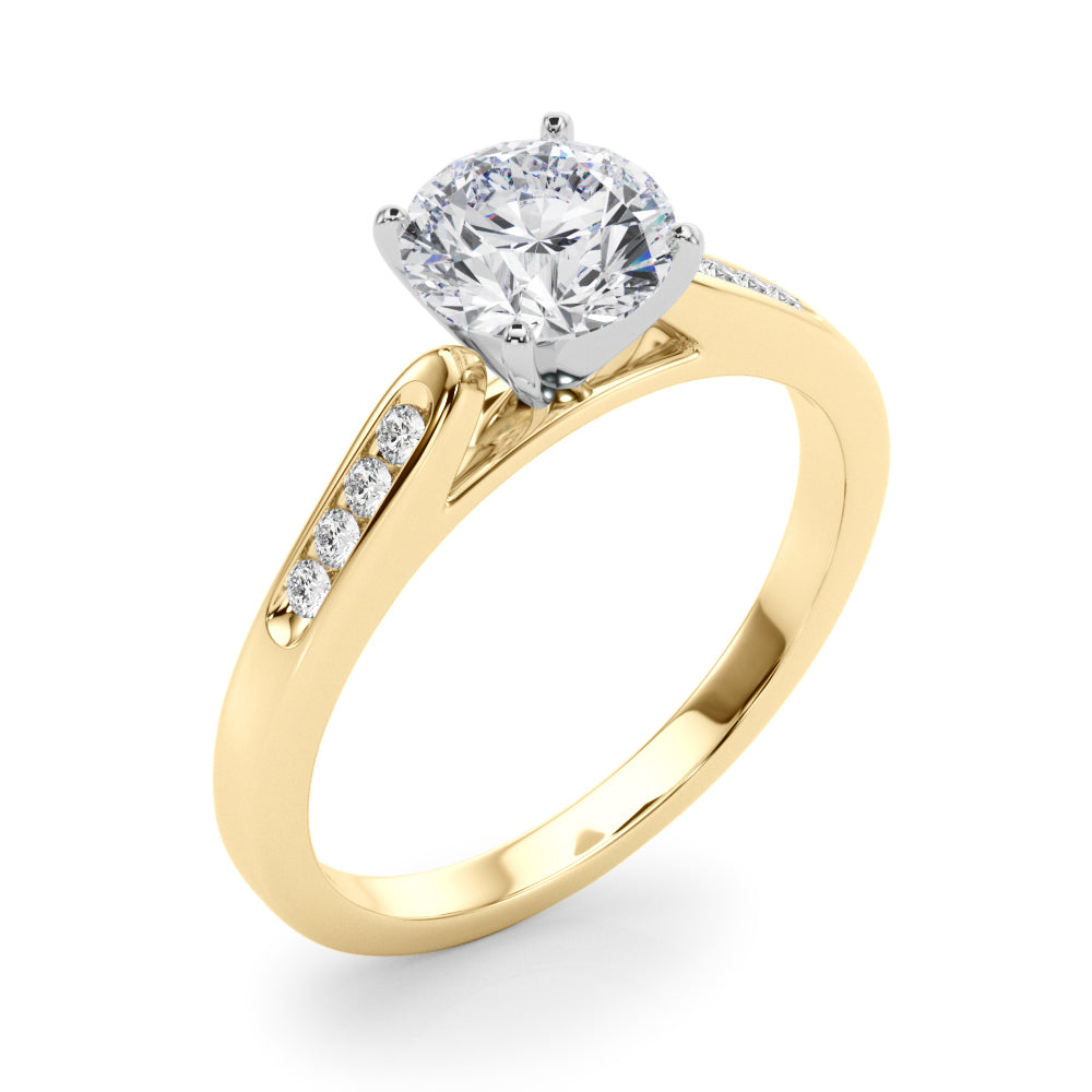 Artisan Channel-Set Round Diamond Engagement Ring — 9K/18K Gold & Platinum