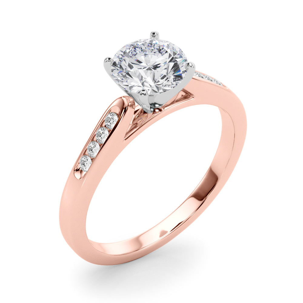 Artisan Channel-Set Round Diamond Engagement Ring — 9K/18K Gold & Platinum