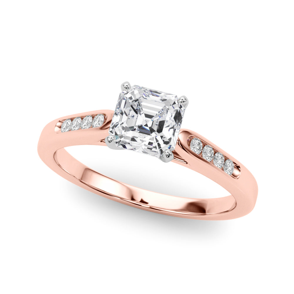 Artisan Channel-Set Round Diamond Engagement Ring — 9K/18K Gold & Platinum