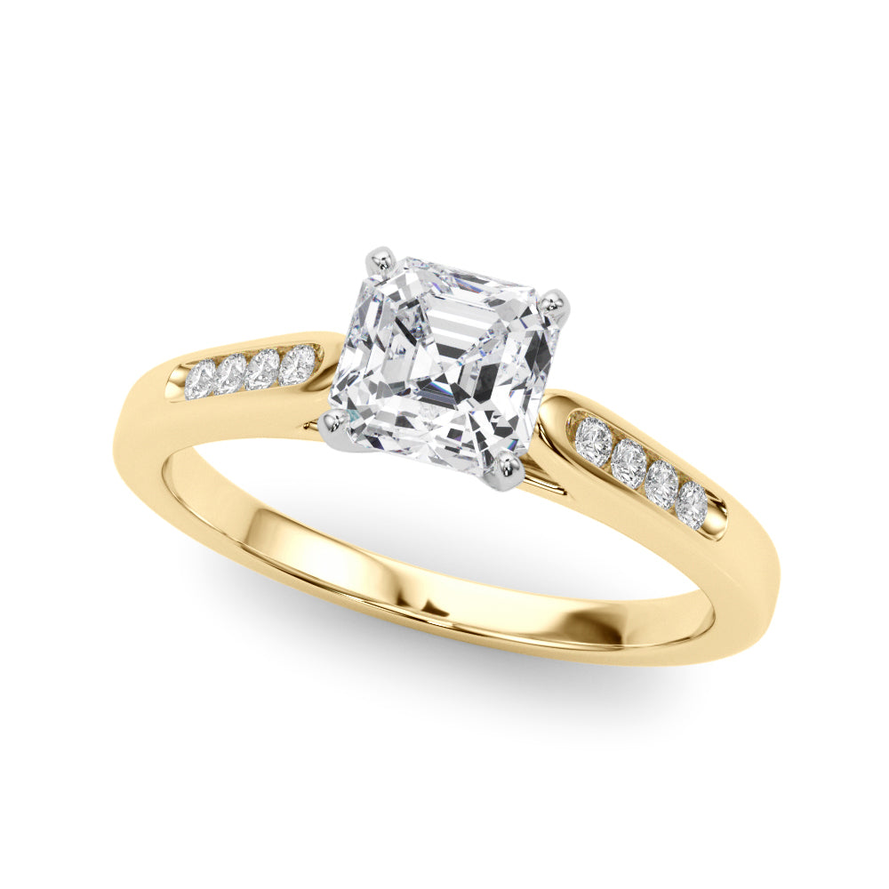 Artisan Channel-Set Round Diamond Engagement Ring — 9K/18K Gold & Platinum