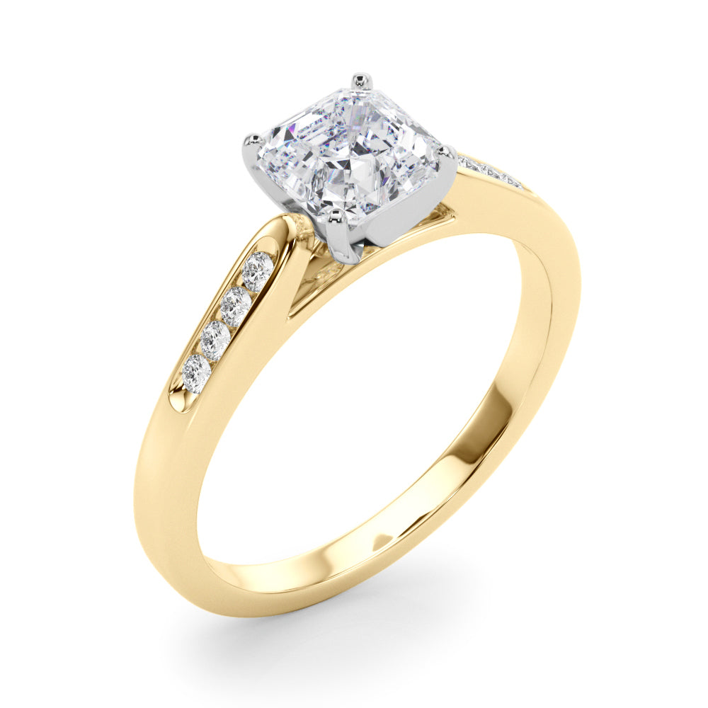 Artisan Channel-Set Round Diamond Engagement Ring — 9K/18K Gold & Platinum