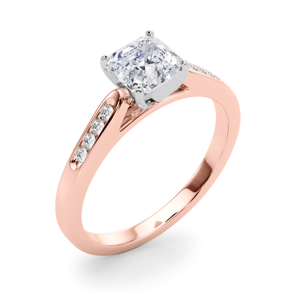 Artisan Channel-Set Round Diamond Engagement Ring — 9K/18K Gold & Platinum