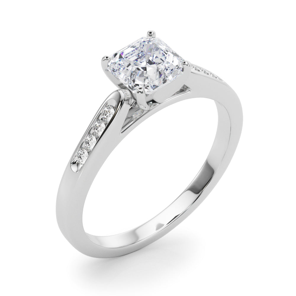 Artisan Channel-Set Round Diamond Engagement Ring — 9K/18K Gold & Platinum