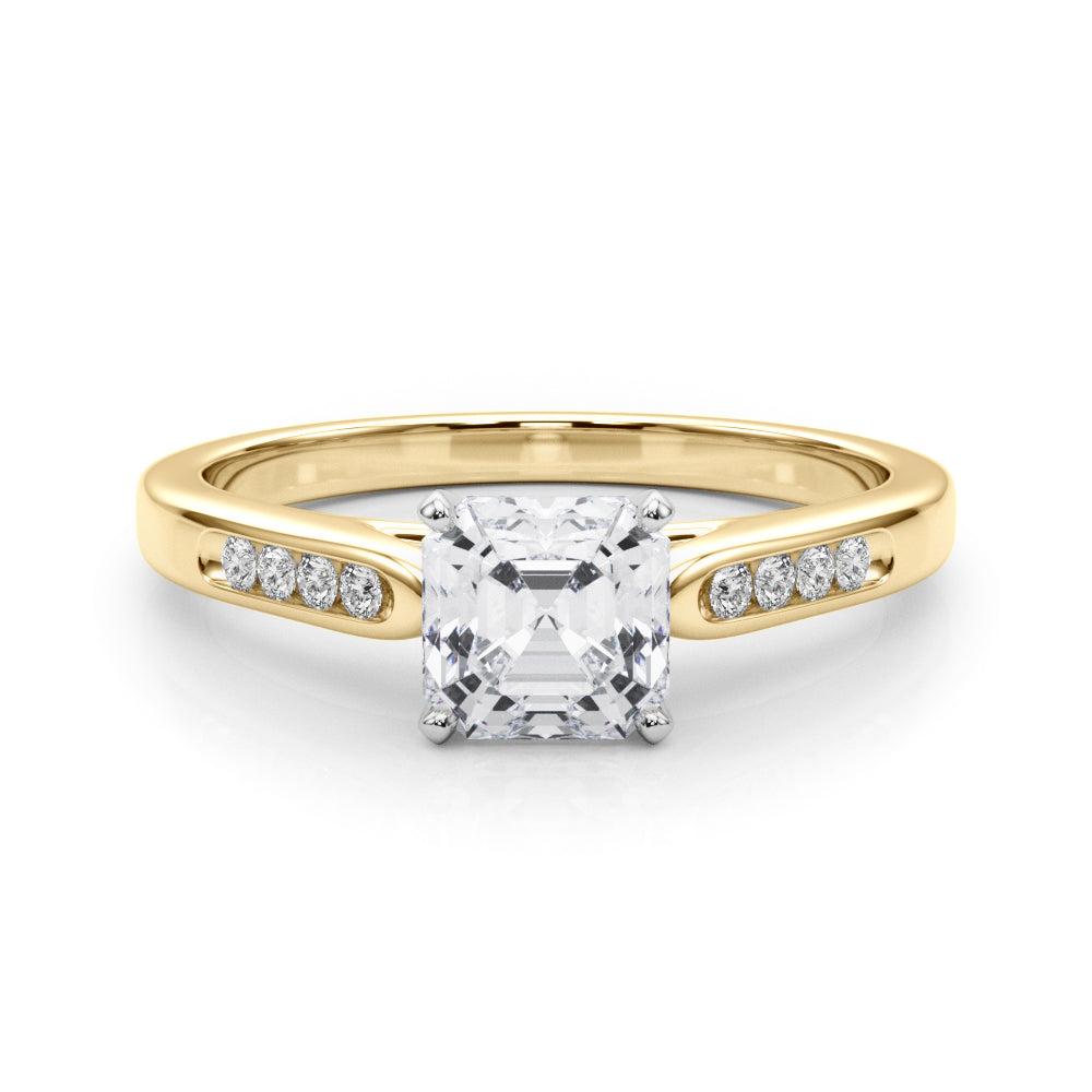 Artisan Channel-Set Round Diamond Engagement Ring — 9K/18K Gold & Platinum