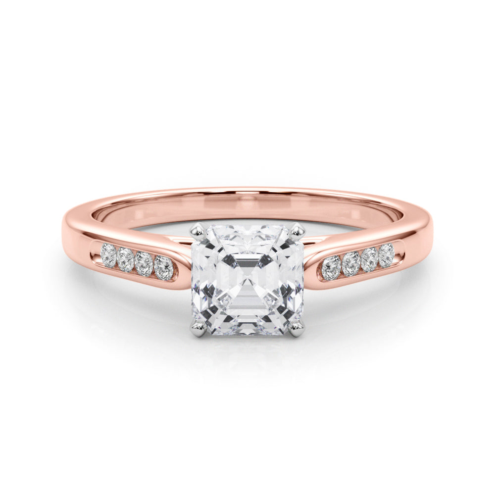 Artisan Channel-Set Round Diamond Engagement Ring — 9K/18K Gold & Platinum