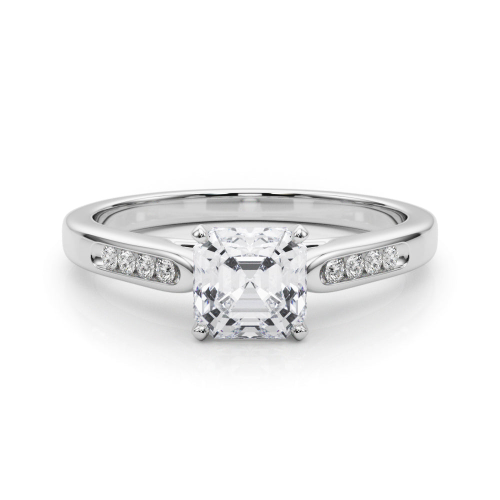 Artisan Channel-Set Round Diamond Engagement Ring — 9K/18K Gold & Platinum