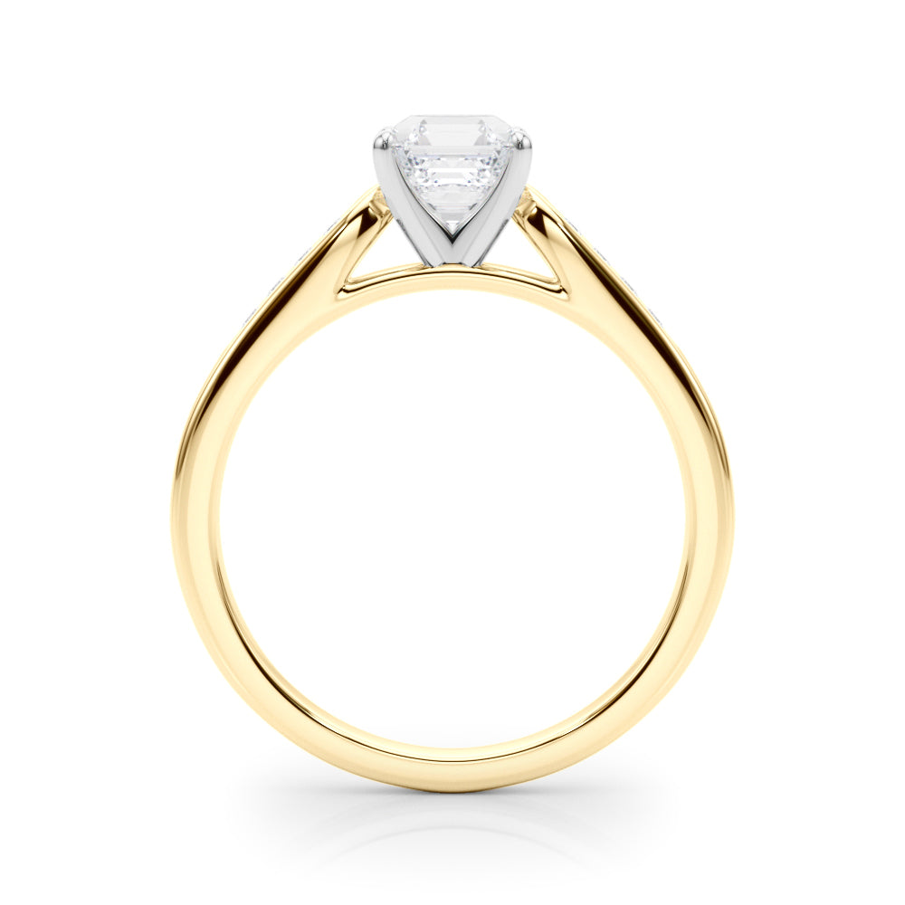 Artisan Channel-Set Round Diamond Engagement Ring — 9K/18K Gold & Platinum
