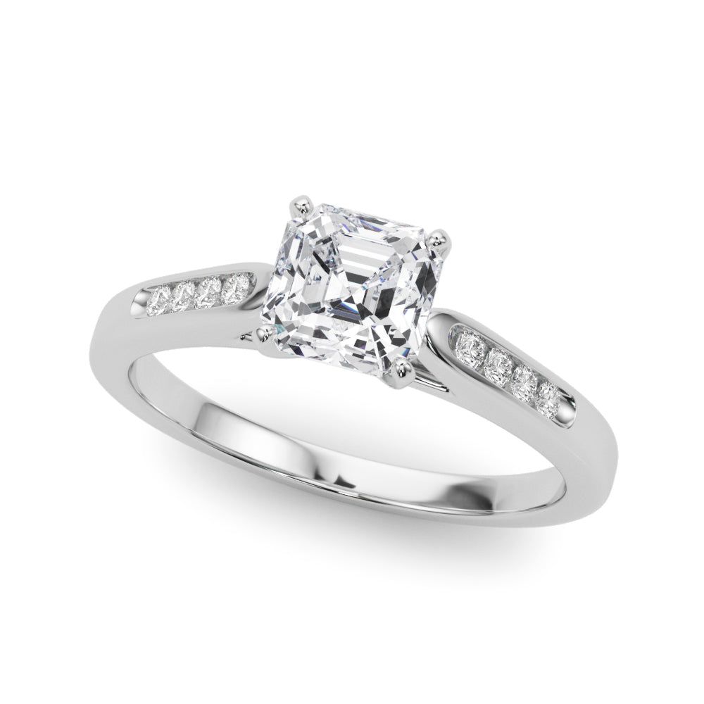 Artisan Channel-Set Round Diamond Engagement Ring — 9K/18K Gold & Platinum