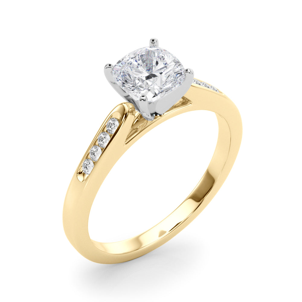 Artisan Channel-Set Round Diamond Engagement Ring — 9K/18K Gold & Platinum