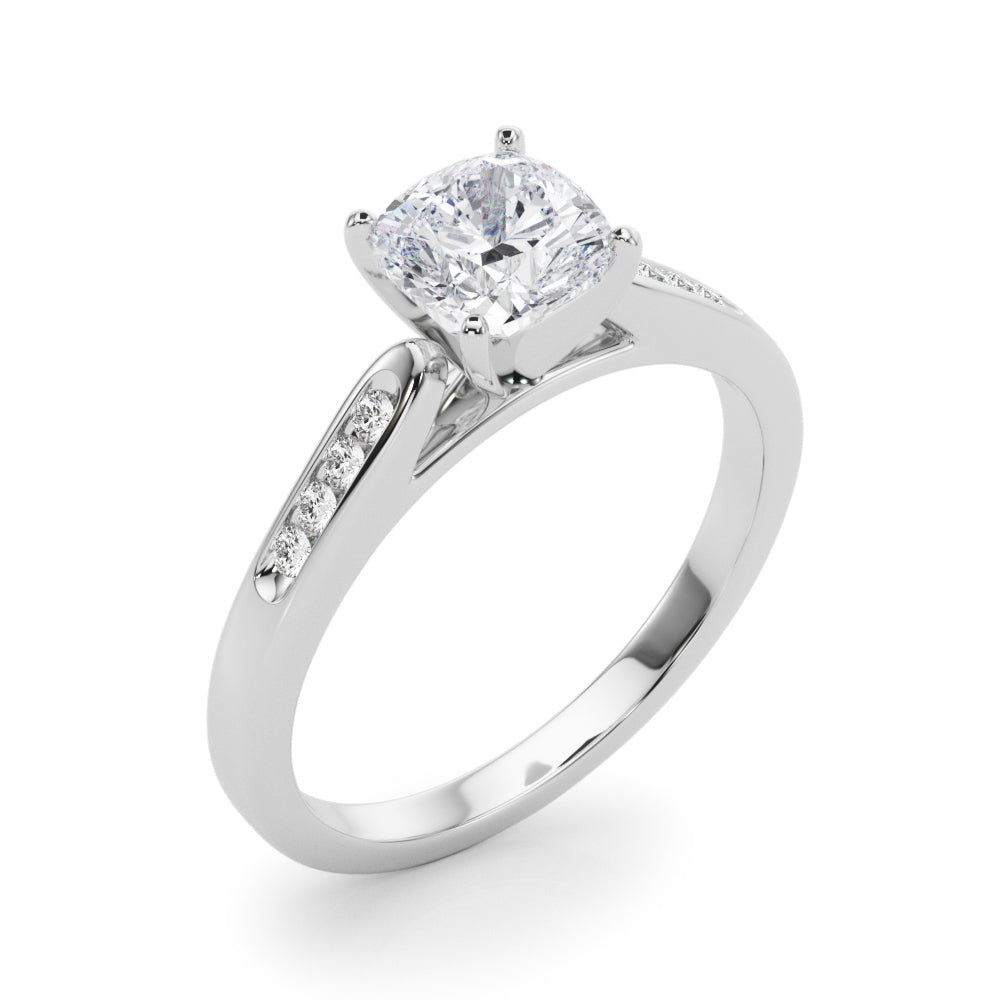 Artisan Channel-Set Round Diamond Engagement Ring — 9K/18K Gold & Platinum
