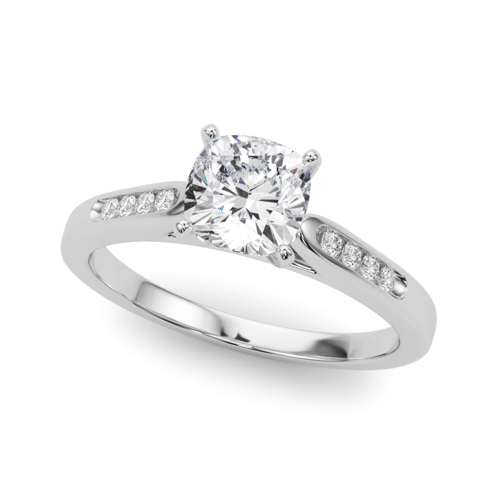 Artisan Channel-Set Round Diamond Engagement Ring — 9K/18K Gold & Platinum