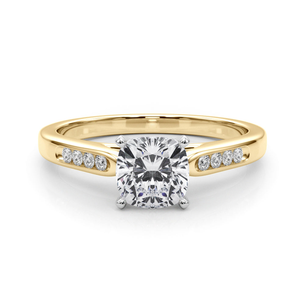 Artisan Channel-Set Round Diamond Engagement Ring — 9K/18K Gold & Platinum