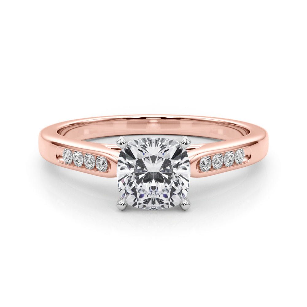 Artisan Channel-Set Round Diamond Engagement Ring — 9K/18K Gold & Platinum
