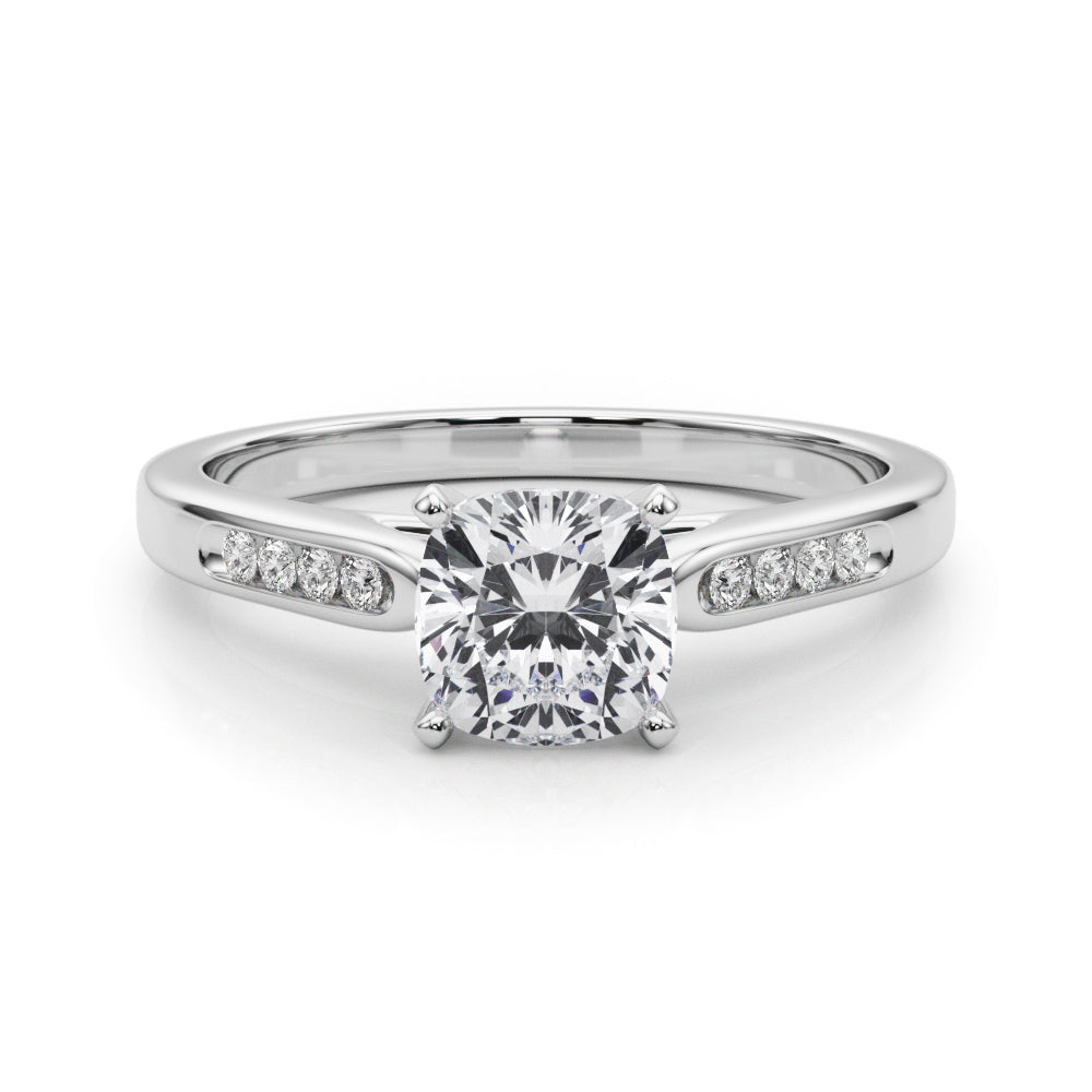 Artisan Channel-Set Round Diamond Engagement Ring — 9K/18K Gold & Platinum