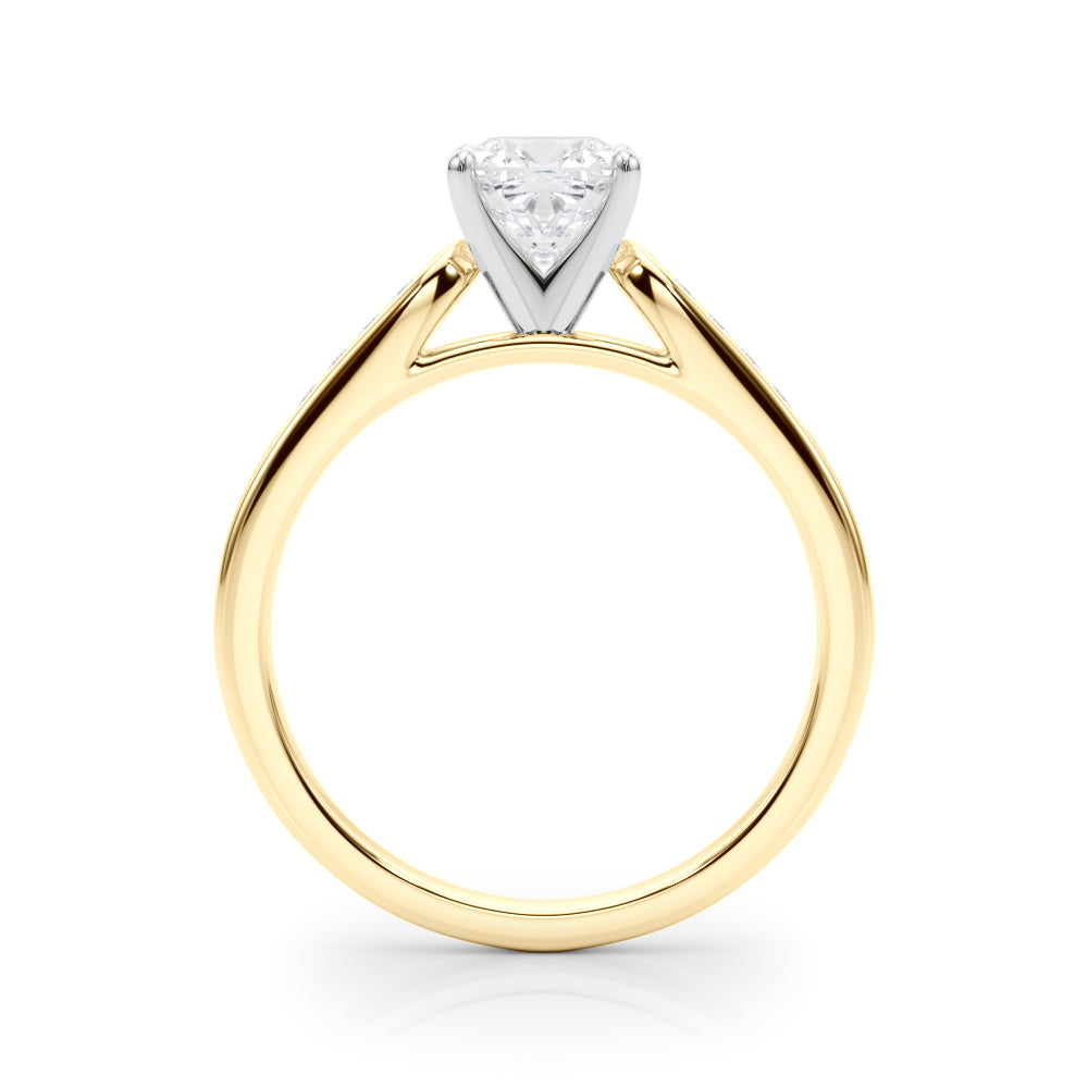 Artisan Channel-Set Round Diamond Engagement Ring — 9K/18K Gold & Platinum