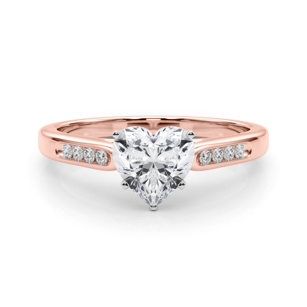 Artisan Channel-Set Round Diamond Engagement Ring — 9K/18K Gold & Platinum