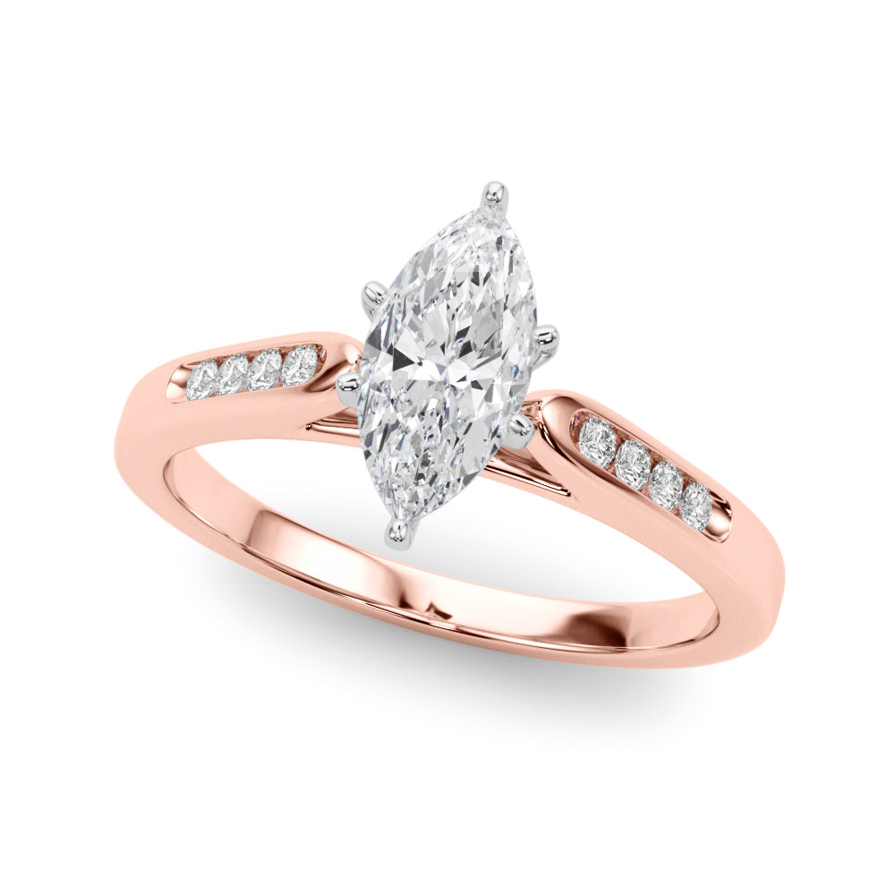 Artisan Channel-Set Round Diamond Engagement Ring — 9K/18K Gold & Platinum