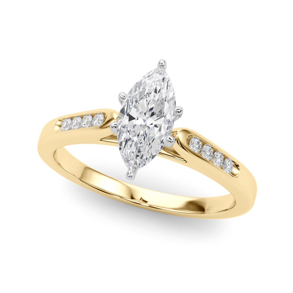 Artisan Channel-Set Round Diamond Engagement Ring — 9K/18K Gold & Platinum