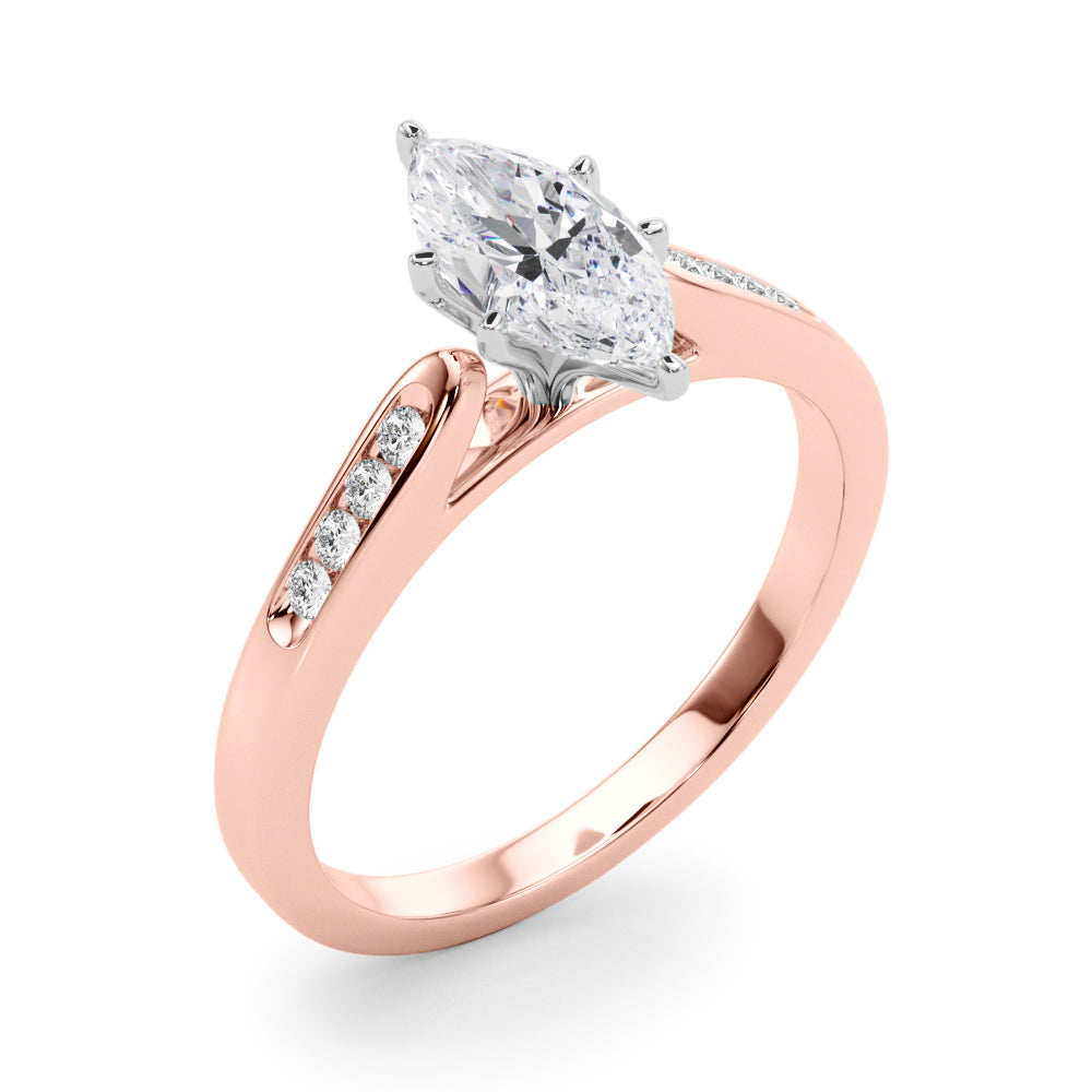 Artisan Channel-Set Round Diamond Engagement Ring — 9K/18K Gold & Platinum