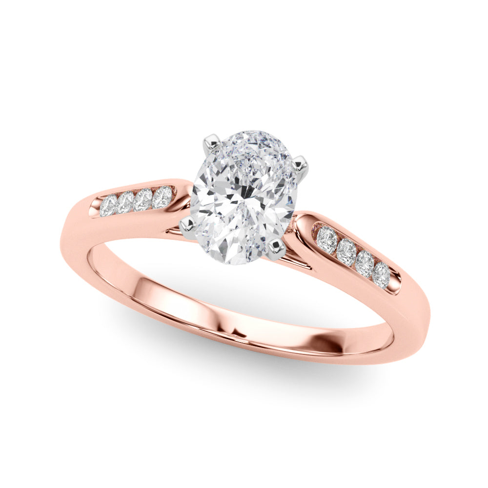 Artisan Channel-Set Round Diamond Engagement Ring — 9K/18K Gold & Platinum