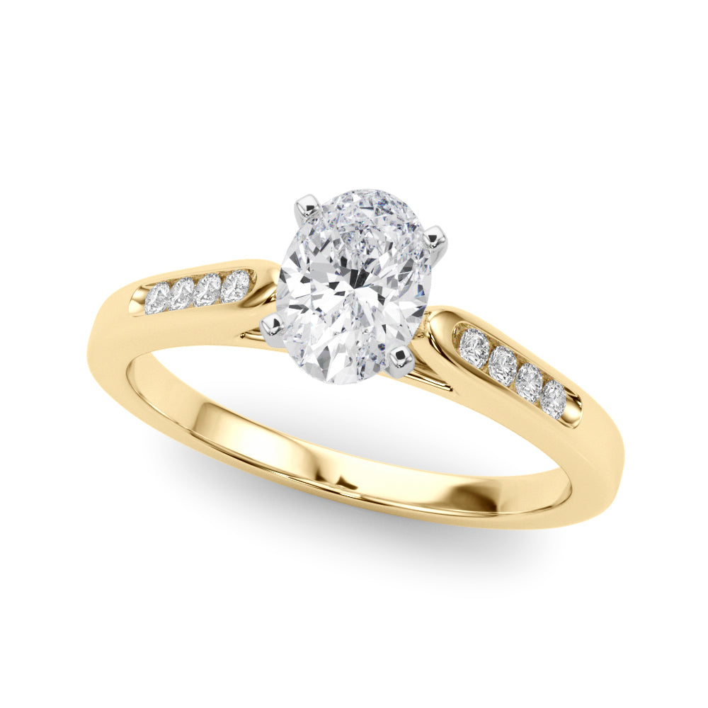 Artisan Channel-Set Round Diamond Engagement Ring — 9K/18K Gold & Platinum