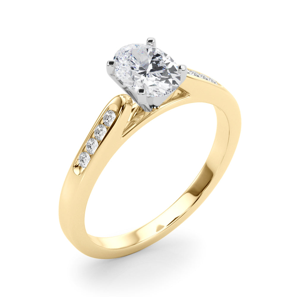 Artisan Channel-Set Round Diamond Engagement Ring — 9K/18K Gold & Platinum