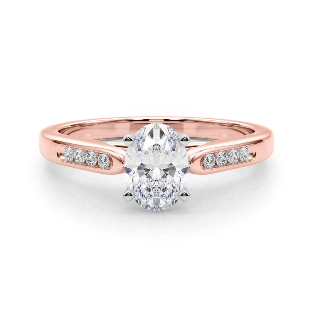 Artisan Channel-Set Round Diamond Engagement Ring — 9K/18K Gold & Platinum