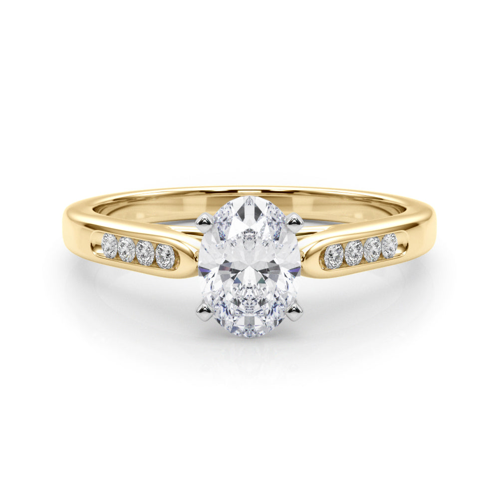 Artisan Channel-Set Round Diamond Engagement Ring — 9K/18K Gold & Platinum