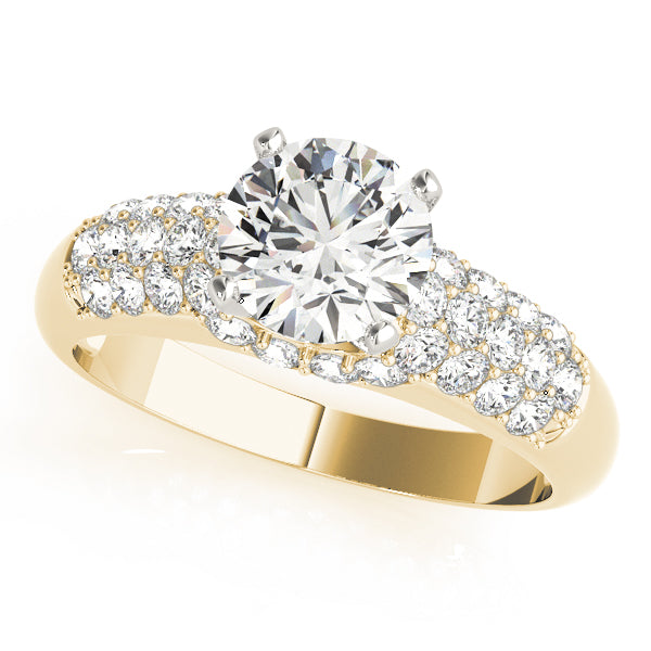 Bespoke Pave Round Diamond Engagement Ring — 9K/18K Gold & Platinum
