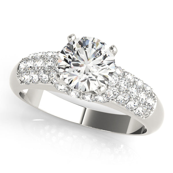 Bespoke Pave Round Diamond Engagement Ring — 9K/18K Gold & Platinum